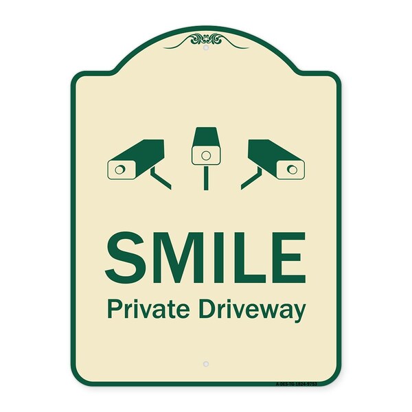 Designer Series-Smile Private Driveway With Video Surveillance Camera Graphics, 24" H, TG-1824-9753